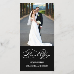 ROMANTISCHE SKRIPT-SCHWARZ-HOCHZEIT DANKEN IHNEN DANKESKARTE