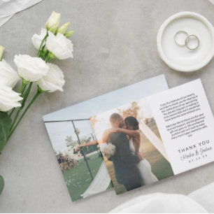 Romantische Skriptausdrucke Hochzeit Vielen Dank Dankeskarte