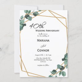 Romantische Smaragdgrün Hochzeitstag Einladung