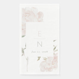 Romantische Soft Blush Pfingstrosen-Hochzeit Serviette