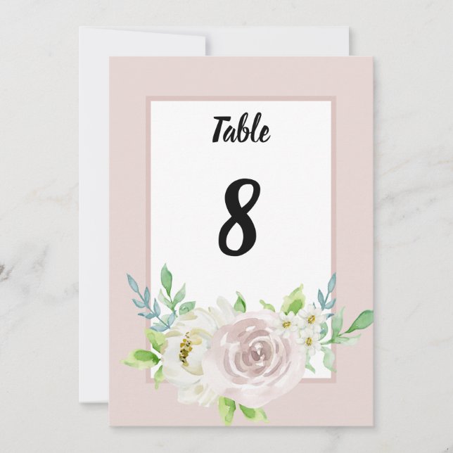 Romantische Soft Mauve Floral Watercolor Rose Hoch Einladung (Vorderseite)