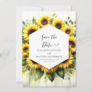 Romantische Sonnenblumenhochzeit Save The Date