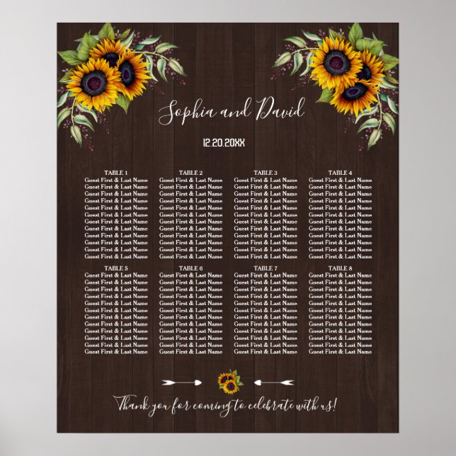 Romantische Sonnenblumenmauer Poster (Vorne)