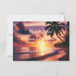 Romantische Sonnenuntergang Dankeskarte