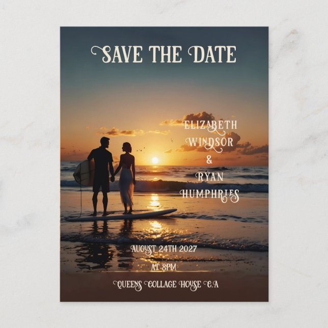 Romantische Sonnenuntergang mit tropischer Eleganz Postkarte (Vorderseite)