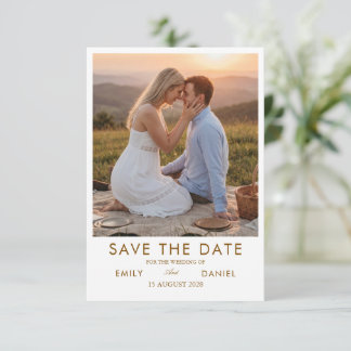 romantische Sonnenuntergangs-Foto-Save-the-Date-Ka Save The Date