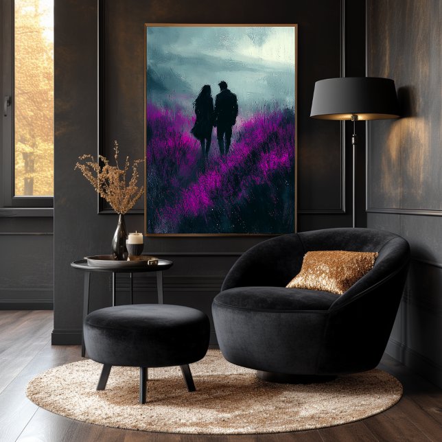 Romantische Spaziergänge durch Lila Felder in Kohl Poster (Von Creator hochgeladen)