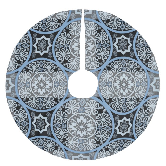 Romantische Spitze: Helle Abstrakte Printwerbung. Polyester Weihnachtsbaumdecke (Vorderseite)