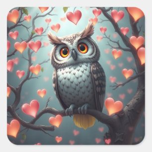 Romantische Sprudelsticker Quadratischer Aufkleber