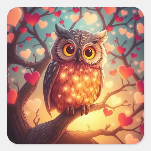 Romantische Sprudelsticker Quadratischer Aufkleber (Vorderseite)