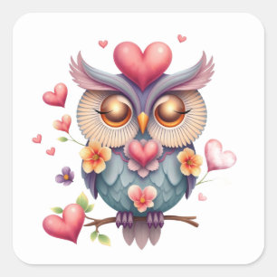 Romantische Sprudelsticker Quadratischer Aufkleber