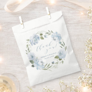Romantische staubblaue Blütengrün danke Ihnen Hoch Geschenktütchen