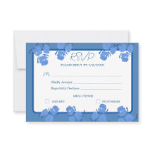 Romantische staubblaue Floral-RSVP-Antwortkarte