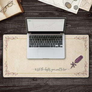 Romantische Staubrose Literarische Storybook-Feder Schreibtischunterlage