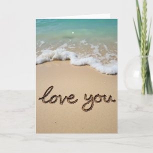 Romantische Strand-Liebe-Dich-Karte Karte