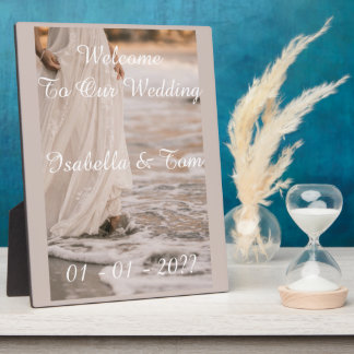 Romantische Strandhochzeit am Meer - Willkommensze Fotoplatte