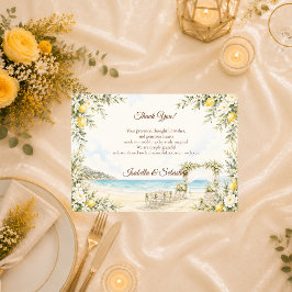Romantische Strandhochzeit Dankeskarte
