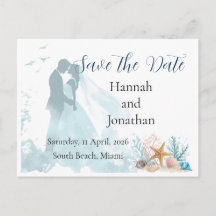 Romantische Strandhochzeit - Save-the-Date-Karte