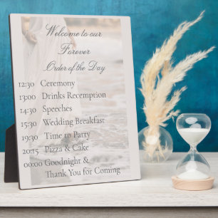 Romantische Strandhochzeit - Tagesablauf Fotoplatte