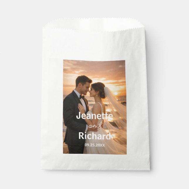 Romantische Strandhochzeitsgelübde  Geschenktütchen (Vorderseite)