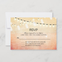 Romantische String Lights RSVP Cards Karte