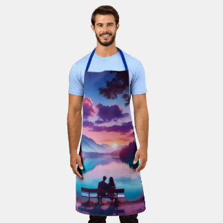 Romantische Sunset lila Tees Blues Schürze