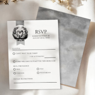 Romantische Swans Wedding RSVP-Karte RSVP Karte