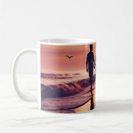 Romantische Tasse Sunset Beach - Couple Silhouette