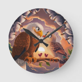 Romantische Taube Süße Liebesvögel Dekoration für  Runde Wanduhr