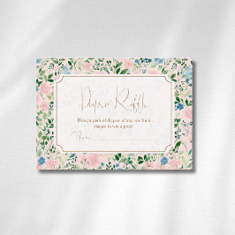 Romantische Teal-Blush-Sage-Blumen-Gold-Windel-Ver Begleitkarte