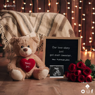 Romantische Teddybär-Schwangerschaftsankündigung Feiertagskarte