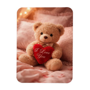 Romantische Teddybär-Valentinsillustration Magnet