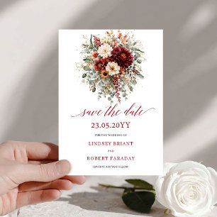 Romantische Terrakotta Boho Gold Save The Date