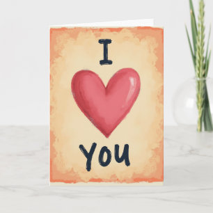Romantische Textur-Herz-Ich-lieb-dich-Karte Karte