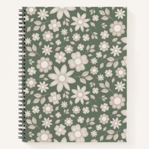 Romantische tiefe Salbei-Wasserfarben-Blumen-Botan Notizbuch