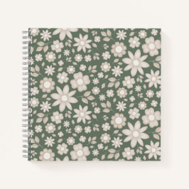Romantische tiefe Salbei-Wasserfarben-Blumen-Botan Notizbuch