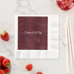 Romantische tiefrote burgunderrote Blumenhochzeit Serviette