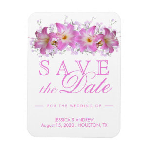 Romantische Tollkirschen-Lilien, die Save the Date Magnet