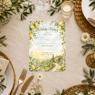 Romantische toskanische Hochzeit RSVP Karte