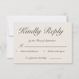 Romantische toskanische Kalligrafie-RSVP-Karte RSVP Karte