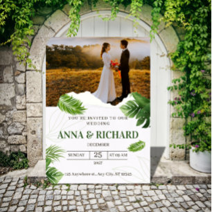 Romantische tropische Hochzeitseinladung Einladung
