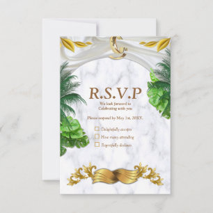 Romantische Tropische Hochzeitskarte RSVP Karte