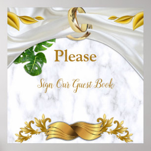 Romantische tropische Hochzeitstornierung Poster