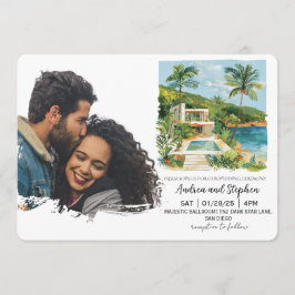 Romantische tropische Insel-Hochzeit Einladung