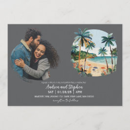 Romantische tropische Insel-Hochzeit Einladung