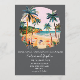 Romantische tropische Insel-Hochzeit Einladung
