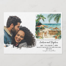 Romantische tropische Insel-Hochzeit Einladung