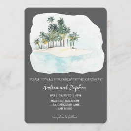Romantische tropische Insel-Hochzeit Einladung