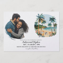 Romantische tropische Insel-Hochzeit Einladung