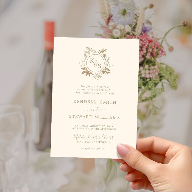 Romantische tropische Vegetation Hochzeit retten D Einladung (Von Creator hochgeladen)